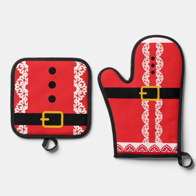 Set De Manoplas Santa personalizado Navidad  (Anverso)