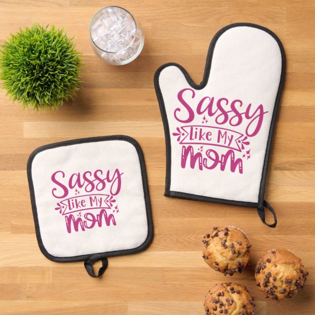 Set De Manoplas Sassy como mi mamá  (De arriba hacia abajo)