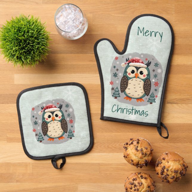 Set De Manoplas Scandinavian Folk Art Style (De arriba hacia abajo)