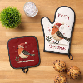 Set De Manoplas Scandinavian Folk Art style 