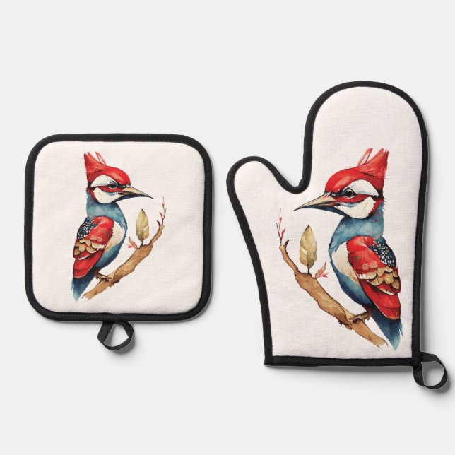 Set De Manoplas Scarlet Escudo Woodpecker (Anverso)