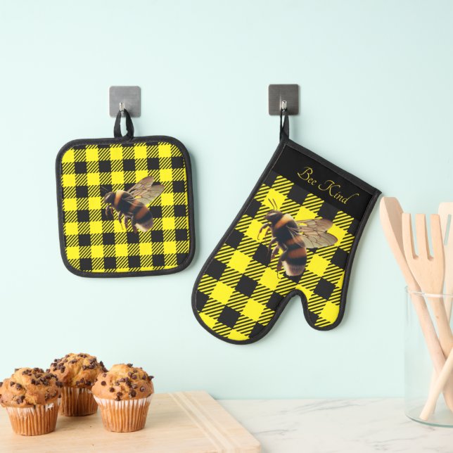 Set De Manoplas "Sé Amable"  Gingham (Insitu (colgante))