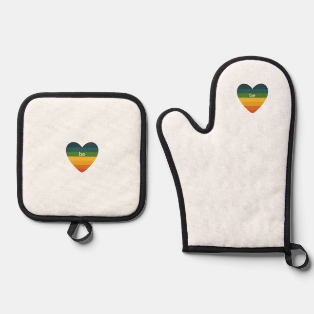 Set De Manoplas Sé Retro Amor Corazón Arcoíris  (Anverso)