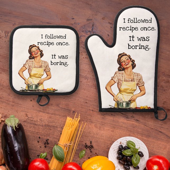 Set De Manoplas Seguí la receta una vez Retro Housewife (Subido por el creador)
