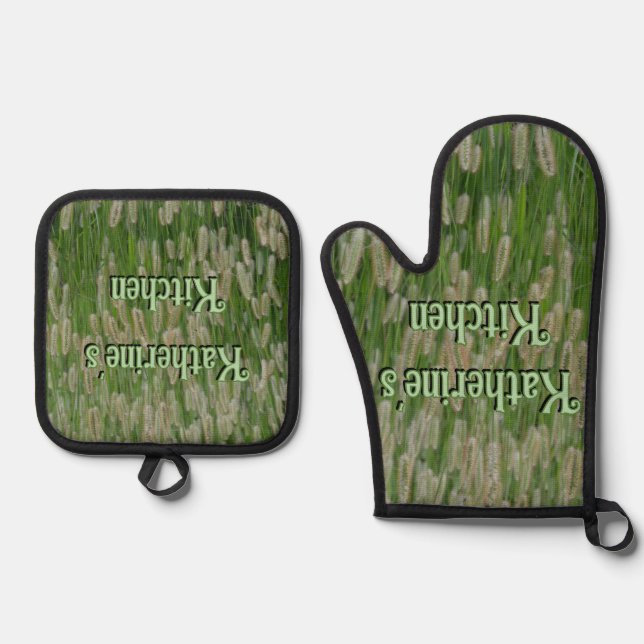 Set De Manoplas Semillas de gramíneas verdes altas (Anverso)