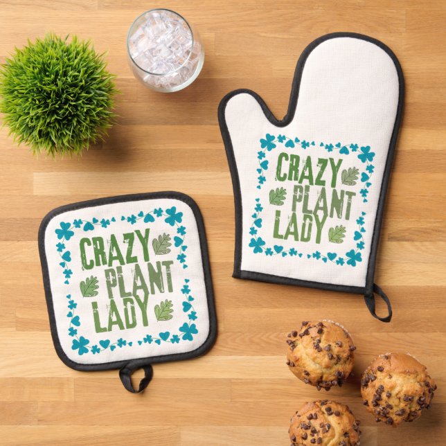 Set De Manoplas Señora de las Plantas Locas (De arriba hacia abajo)