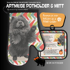 Set De Manoplas SHADY LADY -CHOW DOG Oven Mitt & Pot Holder
