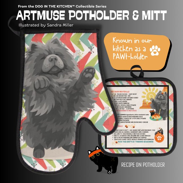 Set De Manoplas SHADY LADY -CHOW DOG Oven Mitt & Pot Holder (Subido por el creador)