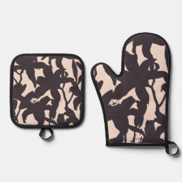 Set De Manoplas Silhouette Black Lily