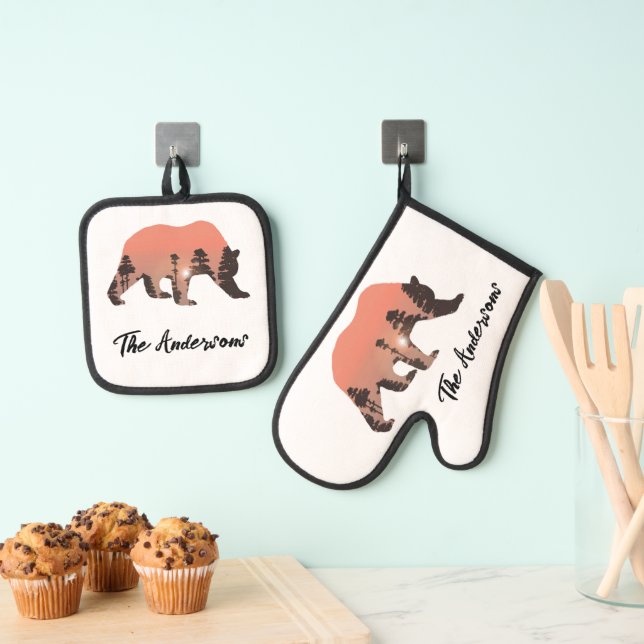 Set De Manoplas Silhouette de oso al aire libre personalizada (Insitu (colgante))