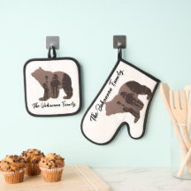 Silueta de oso de nombre familiar personalizado