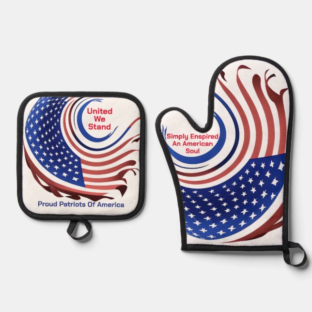 Set De Manoplas Simplemente Inspirados Orgullosos Patriotas De Amé (Anverso)