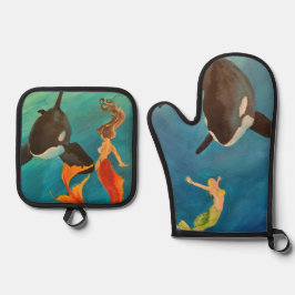 Set De Manoplas Sirenas con Orcas