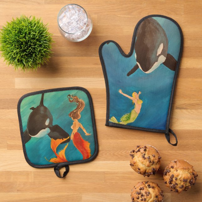 Set De Manoplas Sirenas con Orcas (De arriba hacia abajo)