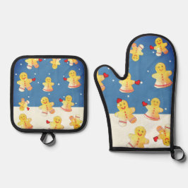 Set De Manoplas Snowing Gingerbread