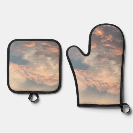 Set De Manoplas Sol de verano azul cielo, rosa polvoriento, gris, 