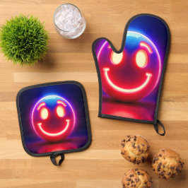 Set De Manoplas Sonrisa neón: Feliz resplandor