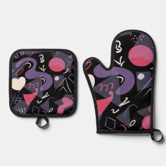 Set De Manoplas Soporte de la olla retro y juego de mitones del ho