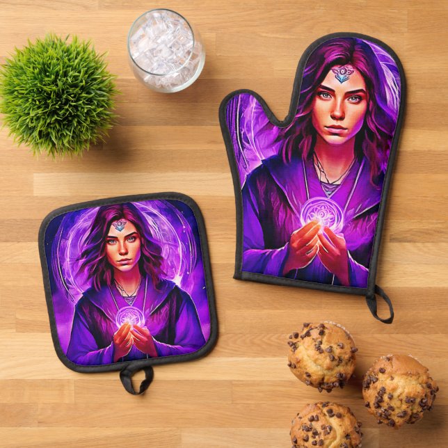Set De Manoplas Sordera mística con aura brillante (De arriba hacia abajo)