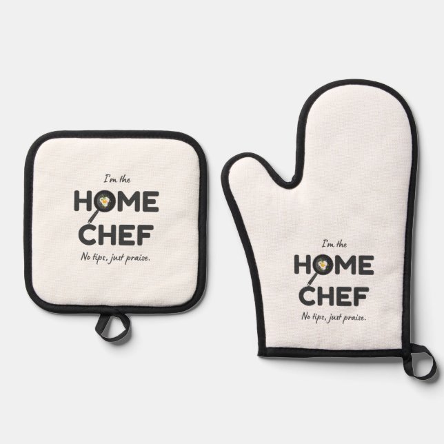 Set De Manoplas Soy el chef del hogar. Sin consejos, solamente elo (Anverso)