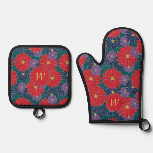 Set De Manoplas Splashy Fall Floral (Anverso)