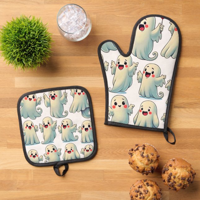 Set De Manoplas Spooky Cute Ghosts: Hauntingly Fun! (De arriba hacia abajo)