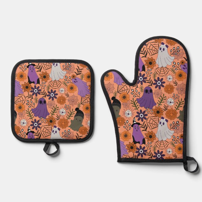 Set De Manoplas Spooky floral (Anverso)