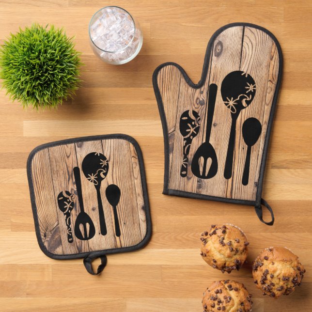 Set De Manoplas Spoons Rustic Kitchen (De arriba hacia abajo)