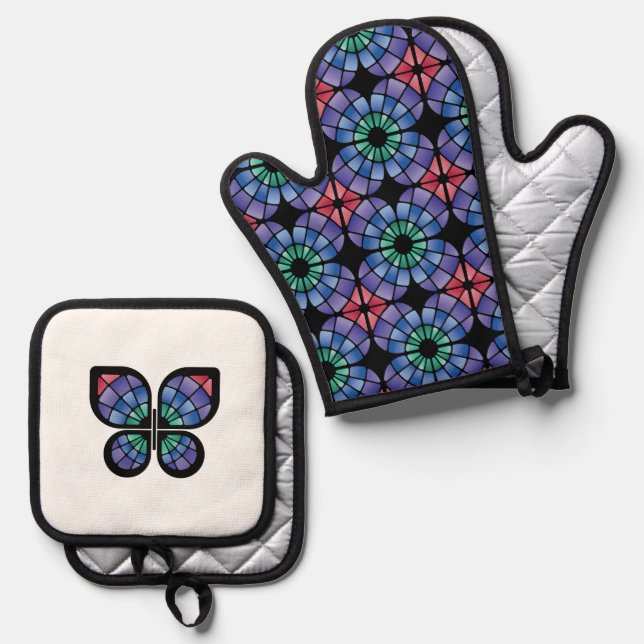 Set De Manoplas Stained Glass (Fusion - Midnight) (Anverso/Reverso)
