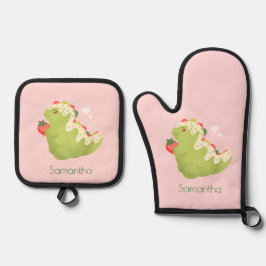 Set De Manoplas Strawberry Matcha Dinosaur 