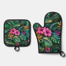 Set De Manoplas Sueños de Jungla de Cocodrilos Patrón Superficie T