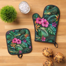 Set De Manoplas Sueños de Jungla de Cocodrilos Patrón Superficie T