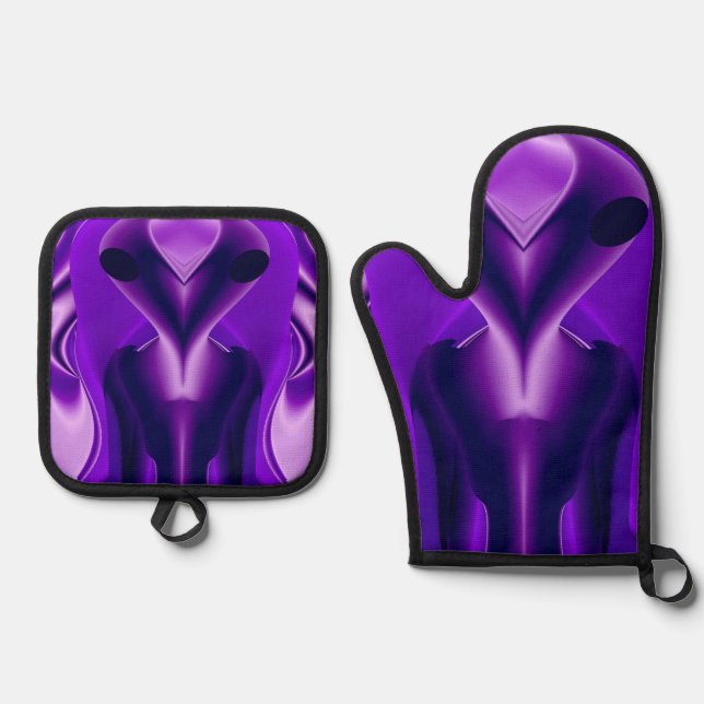 Set De Manoplas Sueños del arcoiris púrpura 3D , Alien (Anverso)