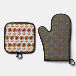 Set De Manoplas  Sunflower Oven Mitt and Pot Holders