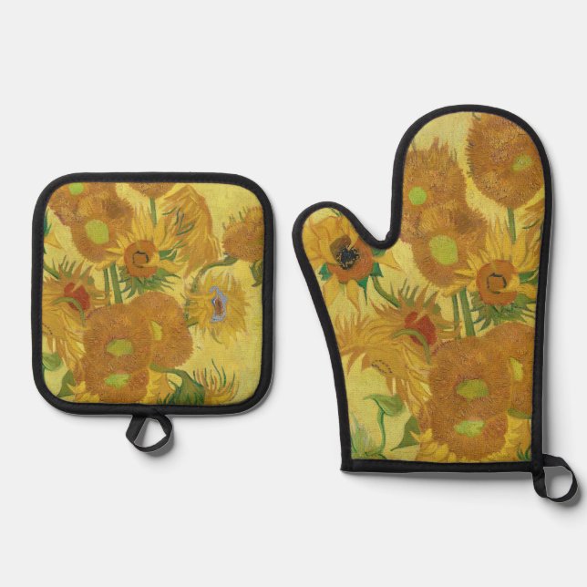 Set De Manoplas Sunflowers de Vincent van Gogh (1888) (Anverso)