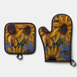 Set De Manoplas Sunflowers Oven Mitt