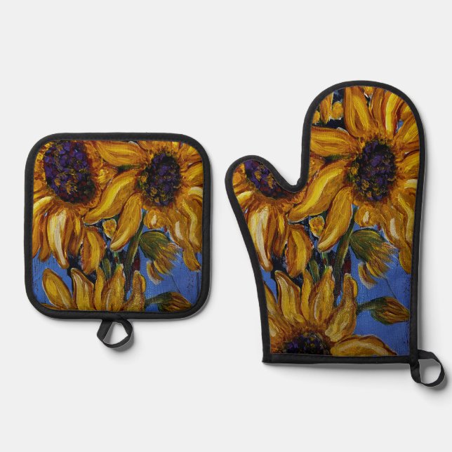 Set De Manoplas Sunflowers Oven Mitt (Anverso)