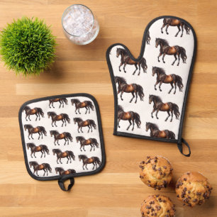 Set De Manoplas Suroeste Animal Caballo Vaquero Vaquera