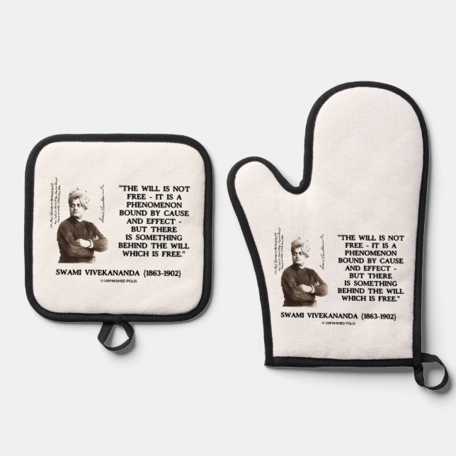 Set De Manoplas Swami Vivekananda Will Is Not Free Cause Effect (Anverso)