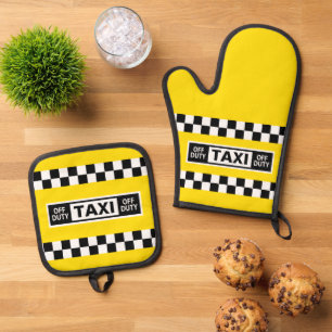 Set De Manoplas Taxista fuera de servicio Cab amarillo