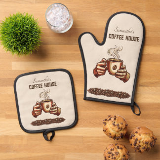 Set De Manoplas Taza de café vintage marca de café personalizada