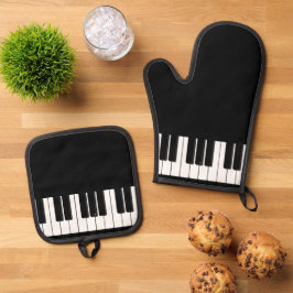 Set De Manoplas Teclado de piano elegante, pianista