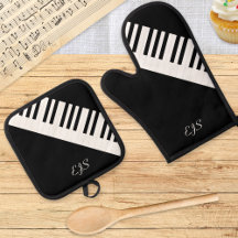 Teclado Piano Keys Black White Music Monogramado