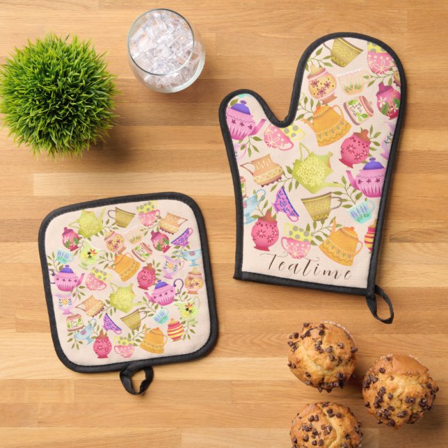 Set De Manoplas Teteras y copas (De arriba hacia abajo)