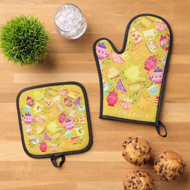 Set De Manoplas Teteras y mostaza (De arriba hacia abajo)