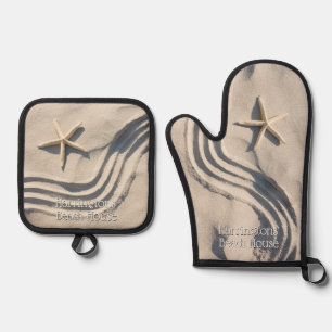 Set De Manoplas texto personalizado Starfish Beach House