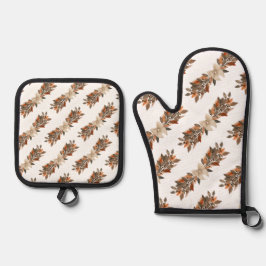 Set De Manoplas Thanksgiving Taupe Leaf