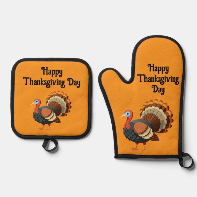 Set De Manoplas Thanksgiving Turkey  (Anverso)