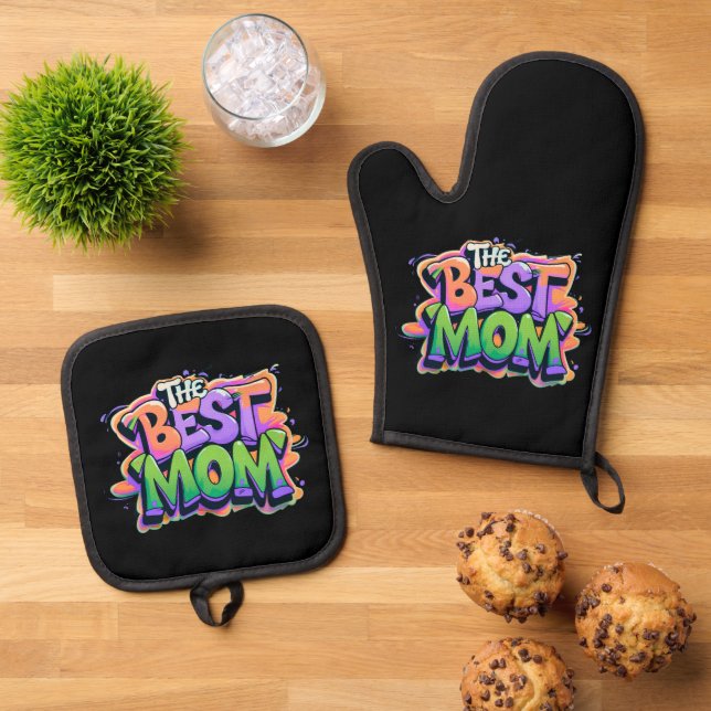 Set De Manoplas The best mom style graffiti (De arriba hacia abajo)