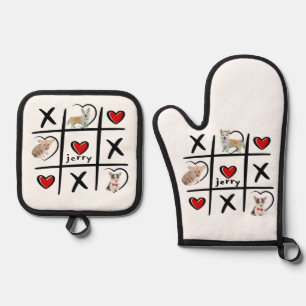 Set De Manoplas Tic-Tac-Toe Fotografías y nombre de los amantes de